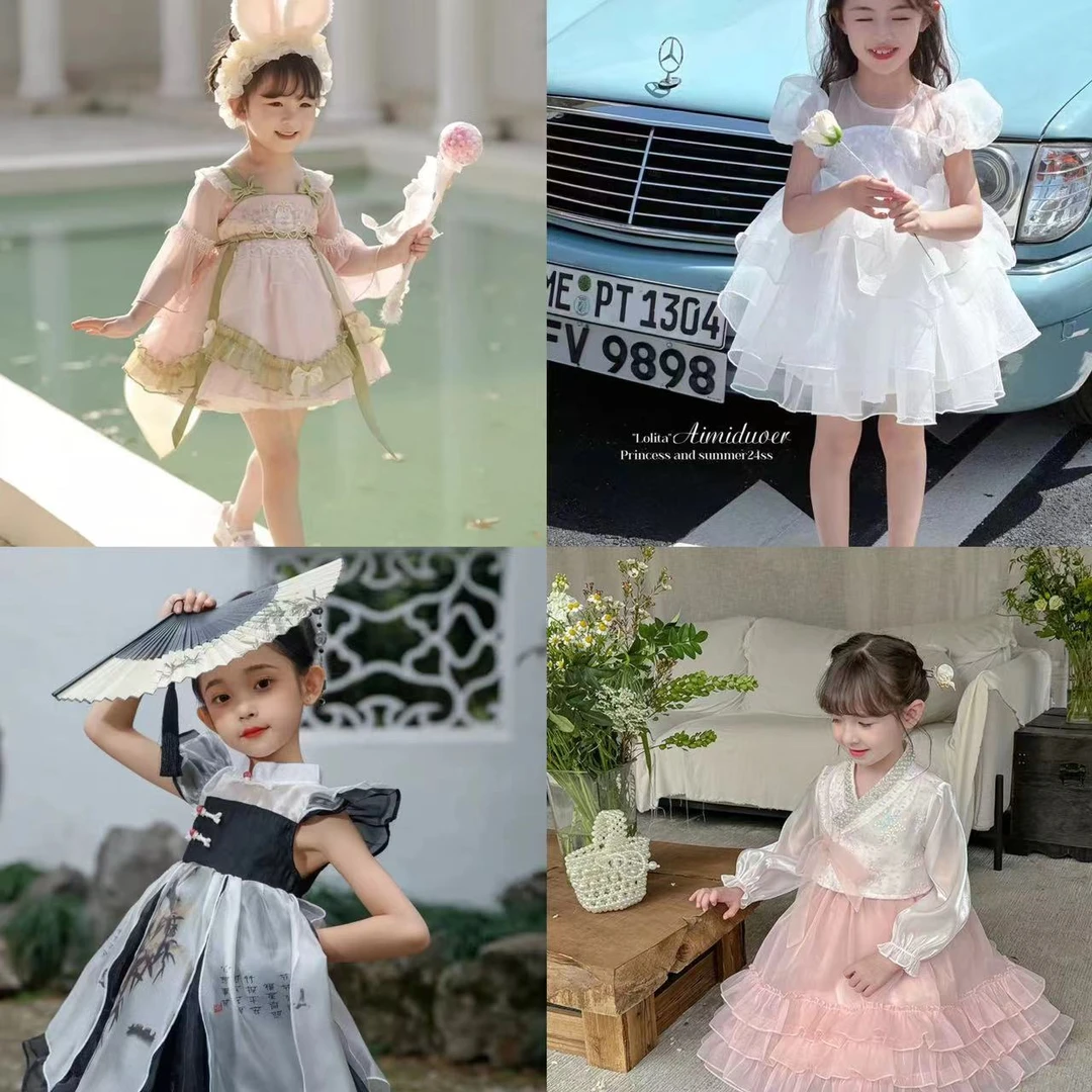 【清仓专用0】女童夏季公主裙蓬蓬裙婚礼小女孩生日钢琴演出连衣裙