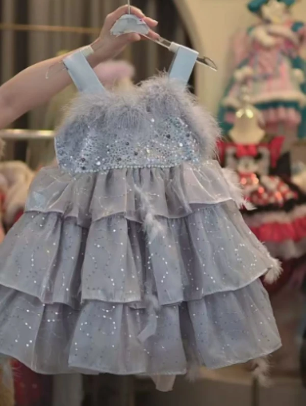 【礼服8322】女童公主裙蓬蓬裙小女孩生日钢琴演出连衣裙