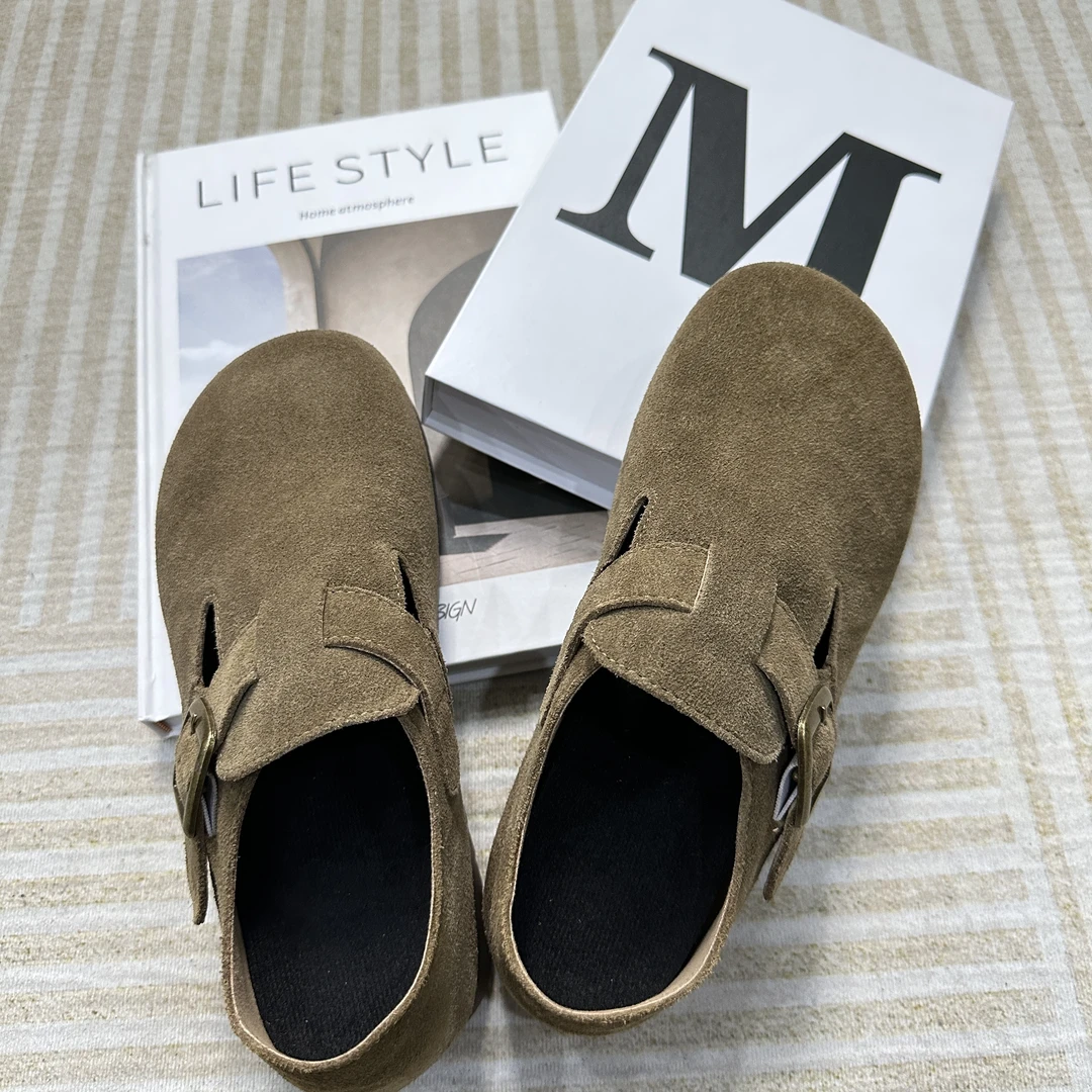 懒人一脚蹬平底防滑包头勃肯鞋XZ003