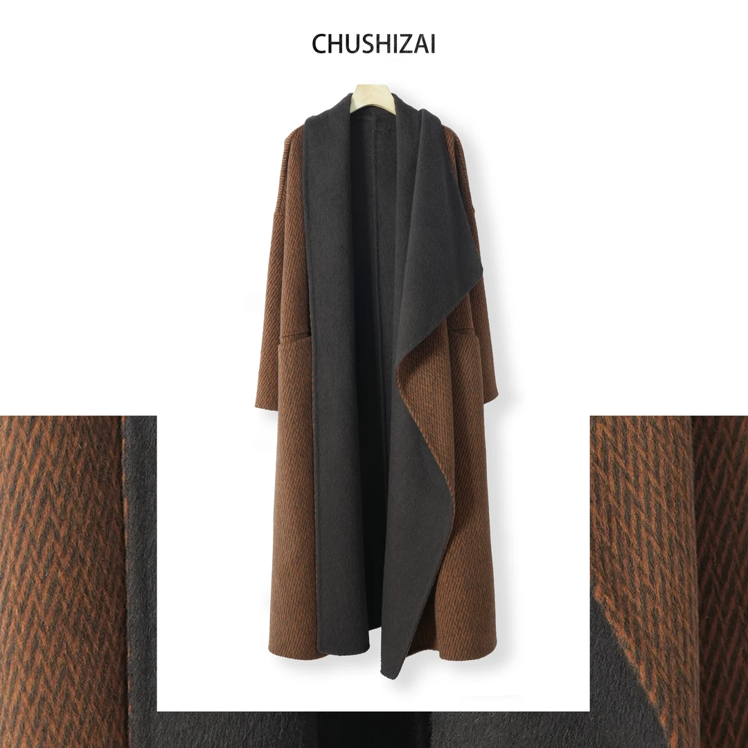 【20%牦牛绒】气质高级时尚百搭设计师秋冬大衣 1011