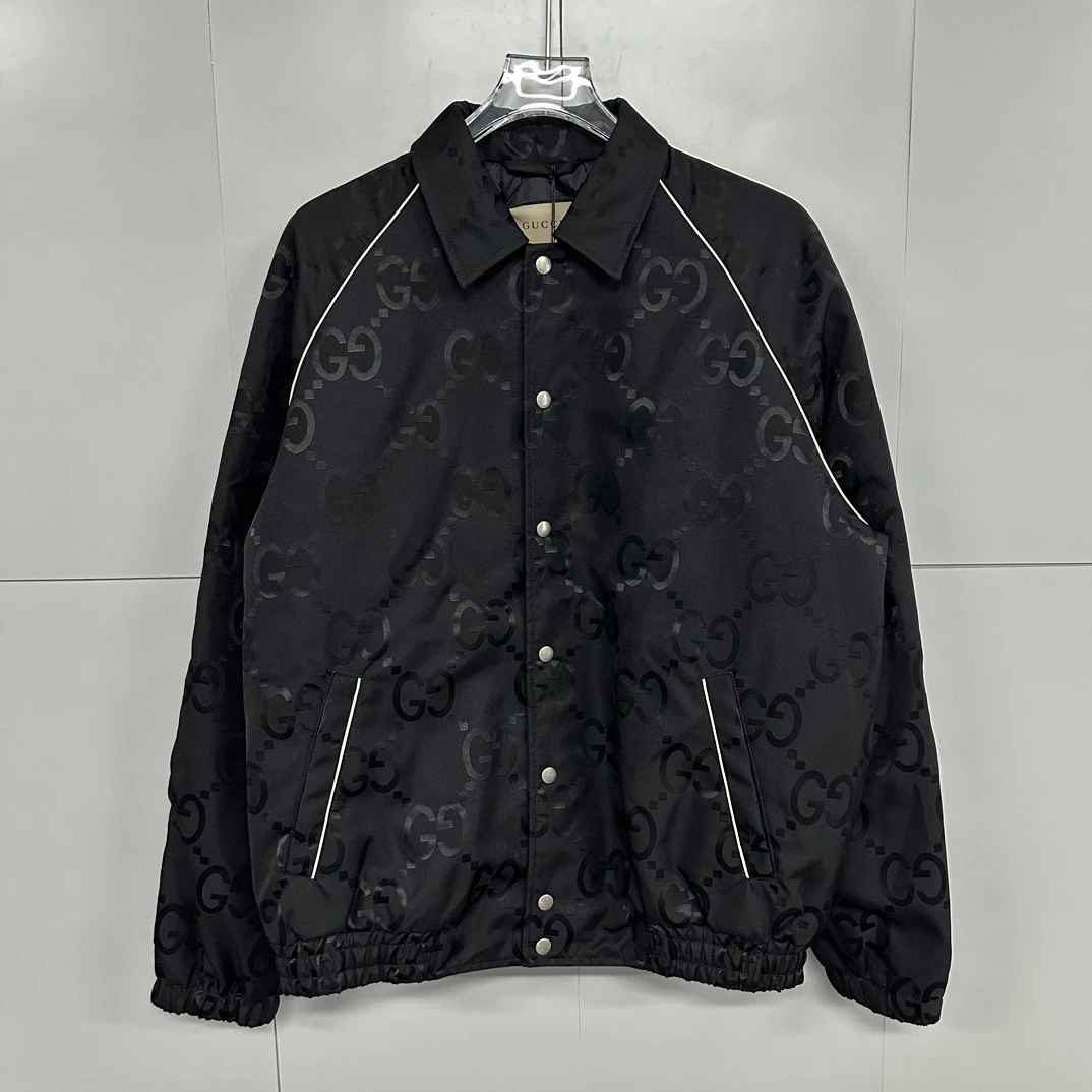 全新未使用  Gucci 古驰暗纹双G满印翻领外套 50码 D12166