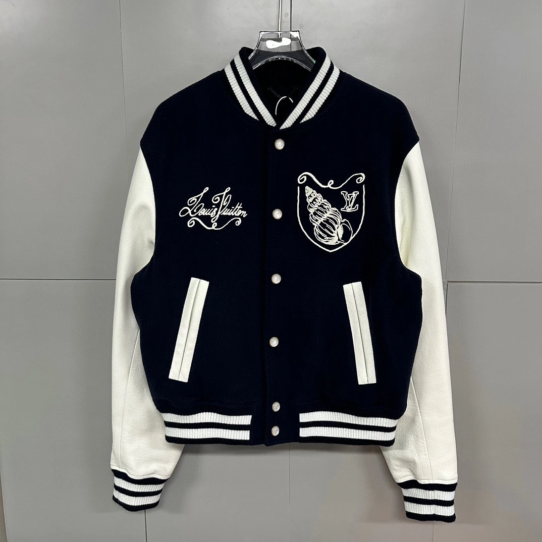 全新未使用  LV SS24海螺刺绣棒球服外套 48码 D13357