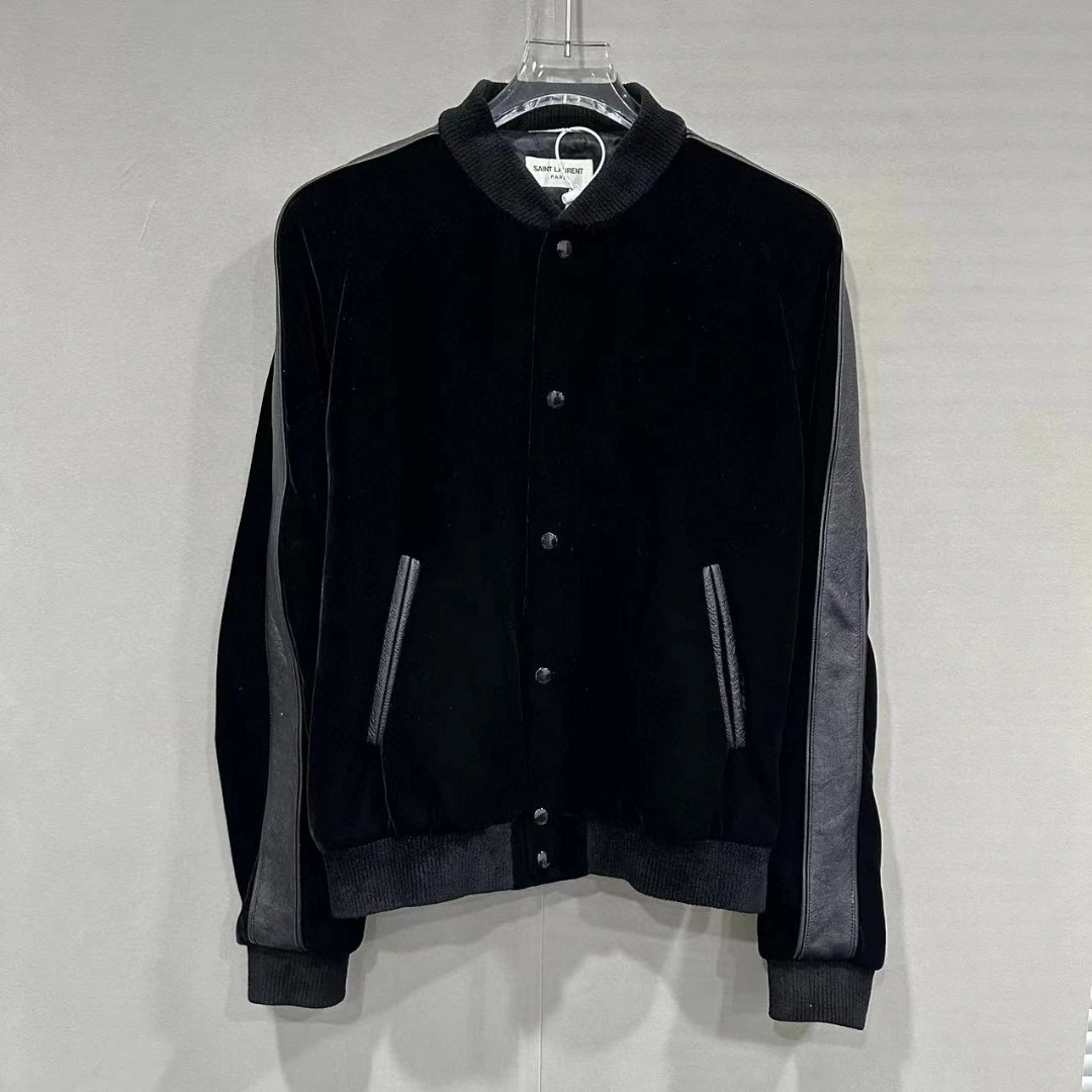 未使用 YSL/圣罗兰 棒球夹克外套48码D10174