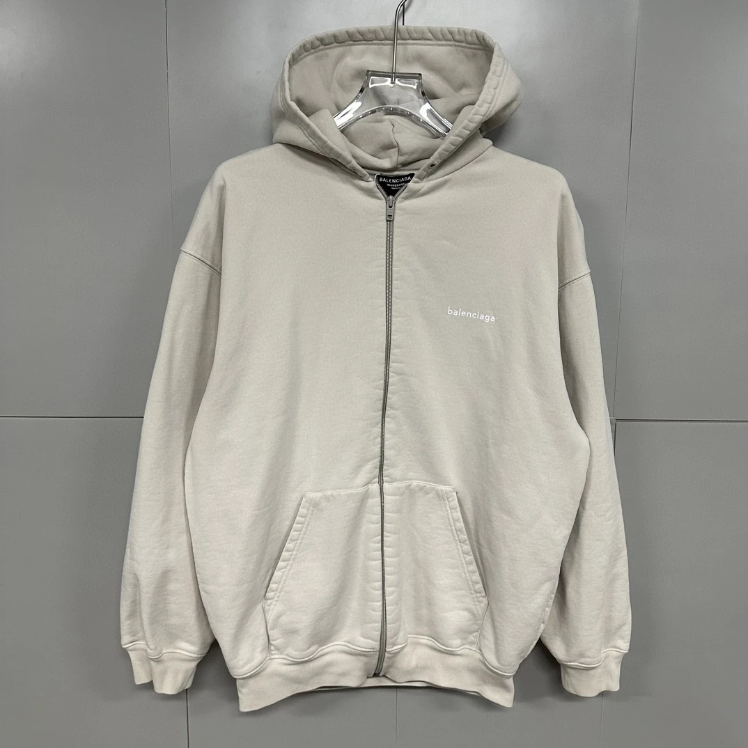 未使用 Balenciaga/巴黎世家 logo拉链连帽外套 M码 D12357