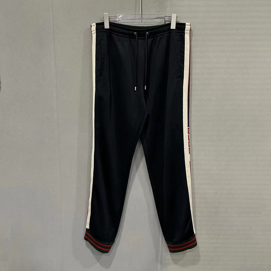95新  gucci古驰经典红绿字母条纹校服裤 L码