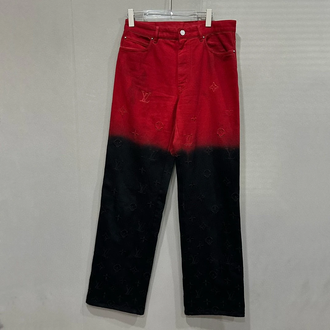 全新/LV SS24渐变刺绣logo牛仔裤30码D11491