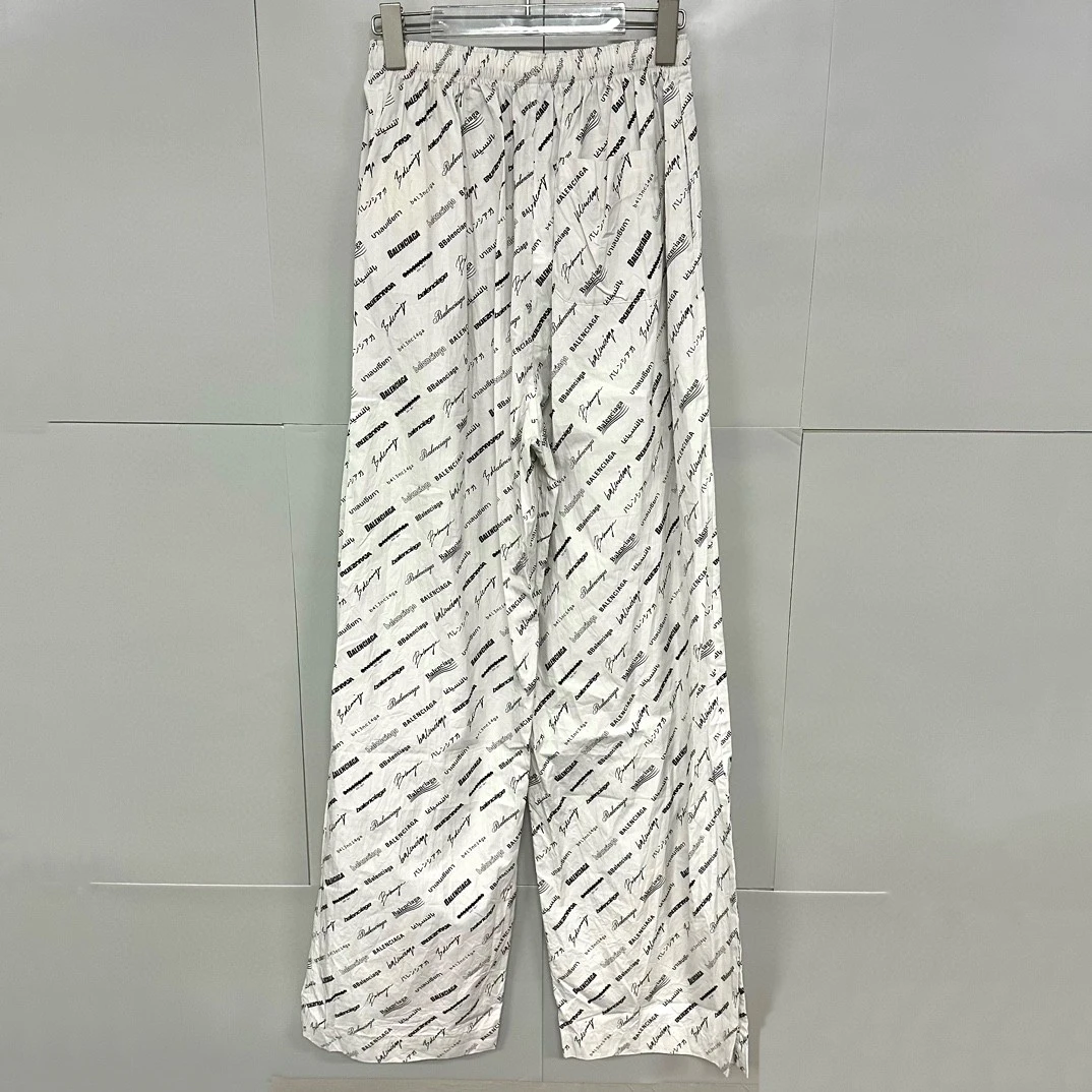 未使用 Balenciaga/巴黎世家 满印弹幕阔腿长裤 46码 D13120