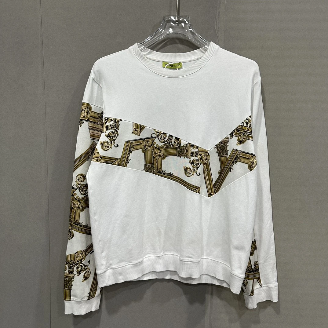 95新 VERSACE/范思哲 范思哲 金色印花长袖 L码 D10706