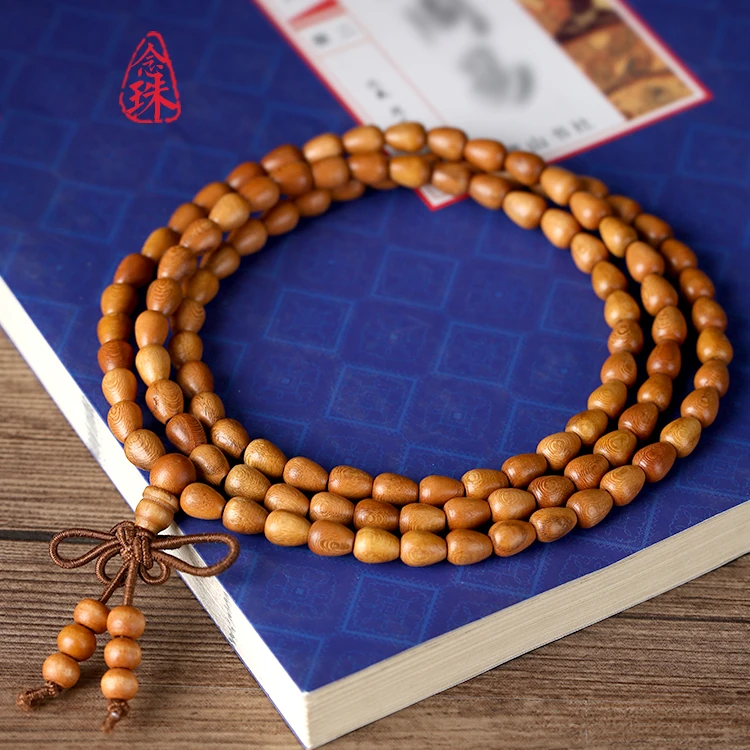 非金属木质手链 高考毕业季长款桃木正宗原木手串男女情侣108颗珠