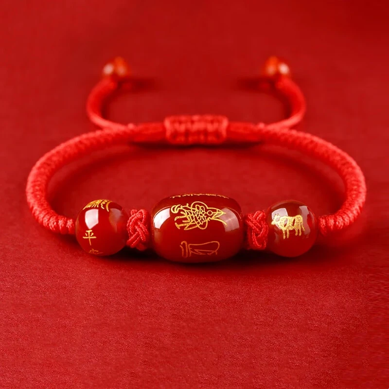 非金属布艺手链 2026马年生肖年手链男女红绳属马红手绳