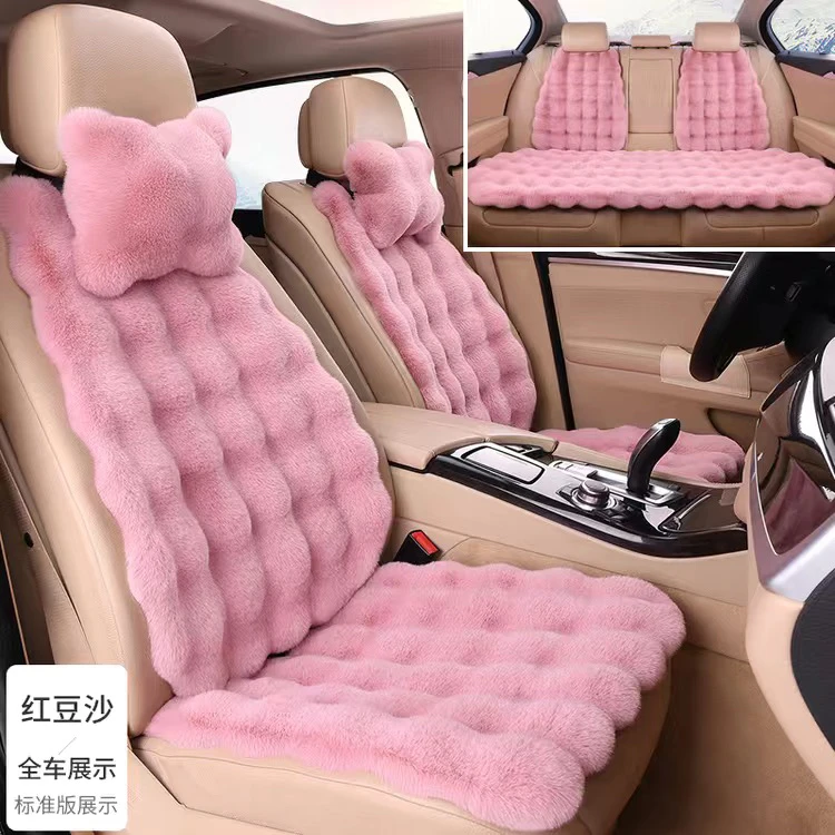新款高档汽车坐垫冬季保暖防滑泡泡绒通用汽车坐垫