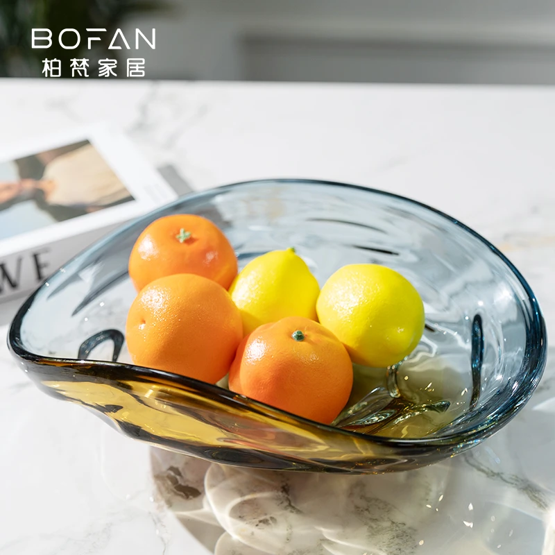 bofan/柏梵【贝壳果盘】创意艺术琉璃水果盘客厅家用新款茶几零食盘