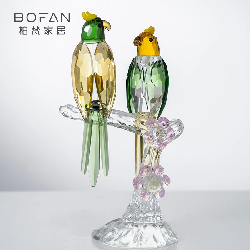 bofan/柏梵【双鹊报喜】工艺摆件新婚礼物乔迁客厅酒柜玄关桌面装饰