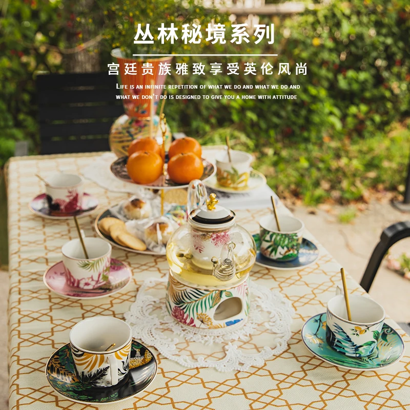 bofan/柏梵【丛林秘境】新骨瓷茶具套装法式轻奢家用陶瓷杯茶杯茶套