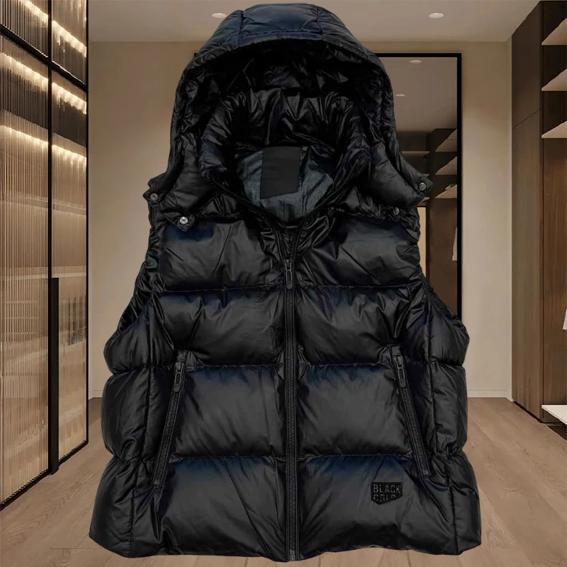 连帽棉服马甲女款2025新款冬季小个子背心外穿洋气时髦马夹上衣