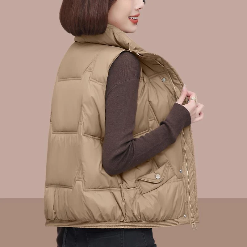 马甲女款2025新款秋冬洋气时髦棉服马夹外穿加绒保暖坎肩短外套