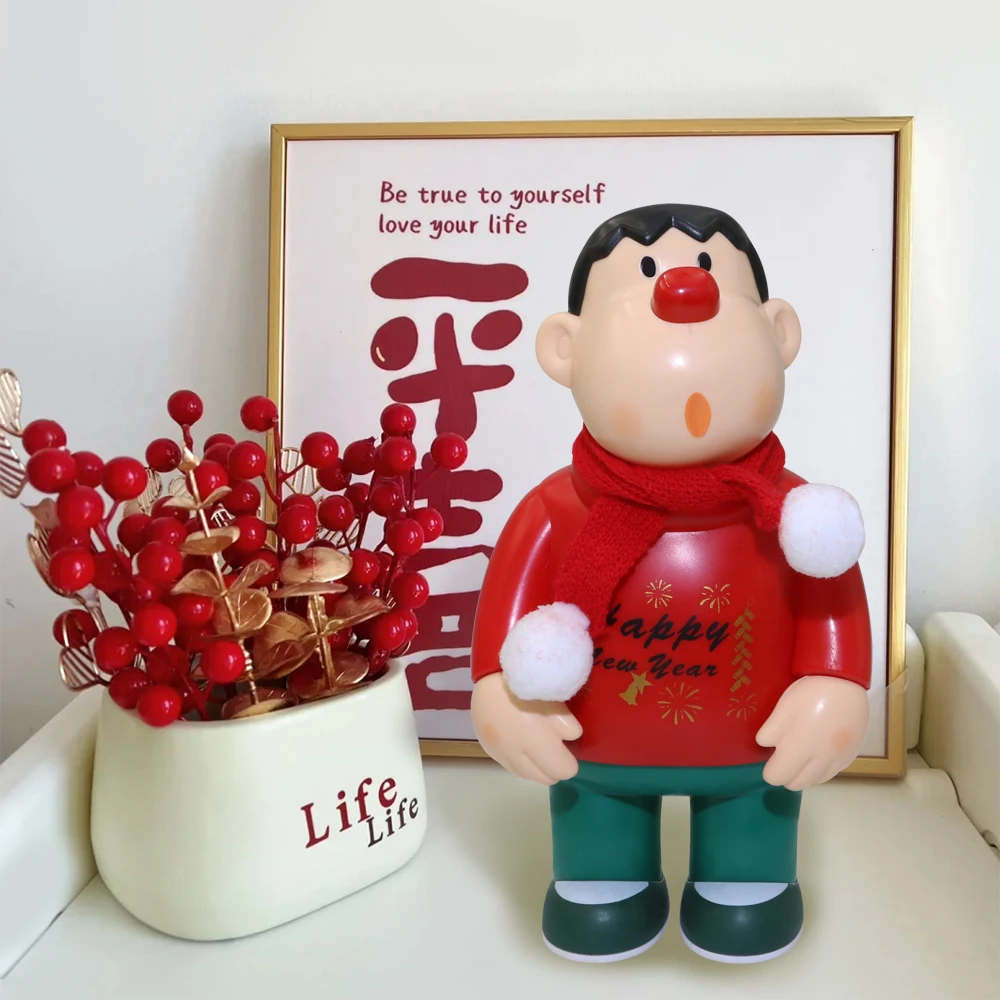 新年圣诞喜庆胖虎摆件手办客厅装饰品桌面摆件潮玩公仔新年礼物
