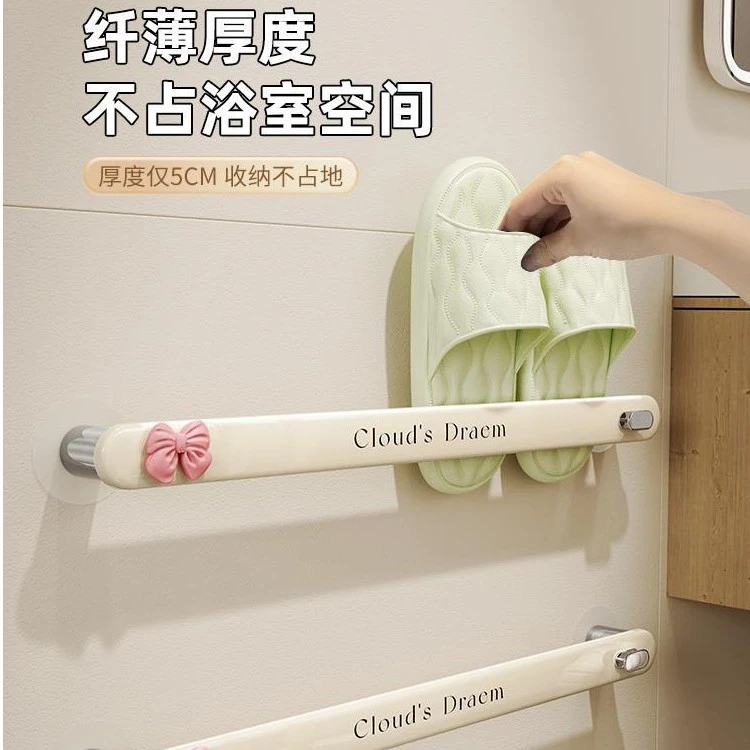 浴室拖鞋架挂架壁挂式卫生间厕所门后免打孔鞋子收纳沥水置物架子