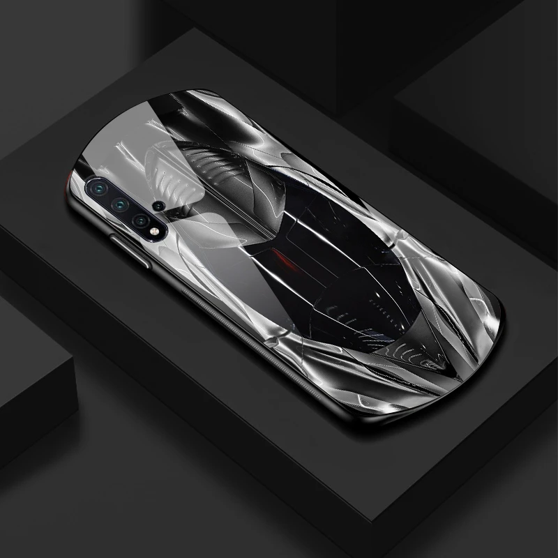 适用【华为Nova5Pro】 新款弧形超跑 简约设计防摔高档玻璃手机壳