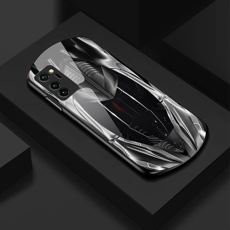 适用【荣耀V30】 新款弧形超跑 简约设计防摔高档玻璃手机壳