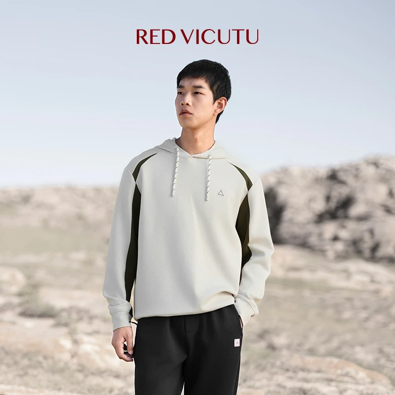 威可多24年秋季男士舒适亲肤时尚连帽商务休闲百搭卫衣长袖T恤