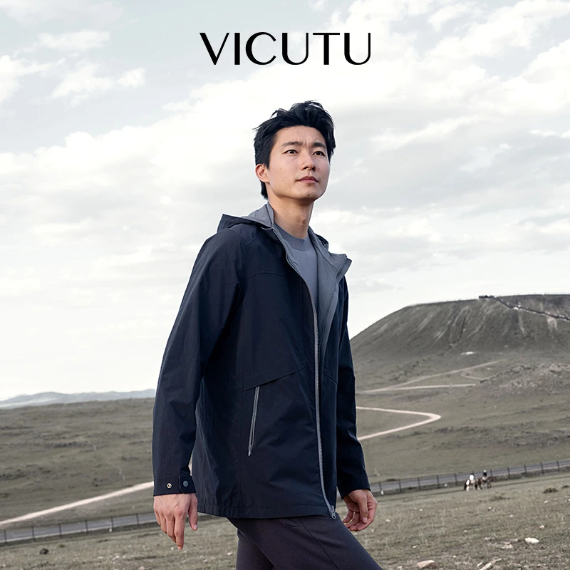 威可多24年秋季新款双面穿户外时尚连帽商务通勤休闲防风男士风衣