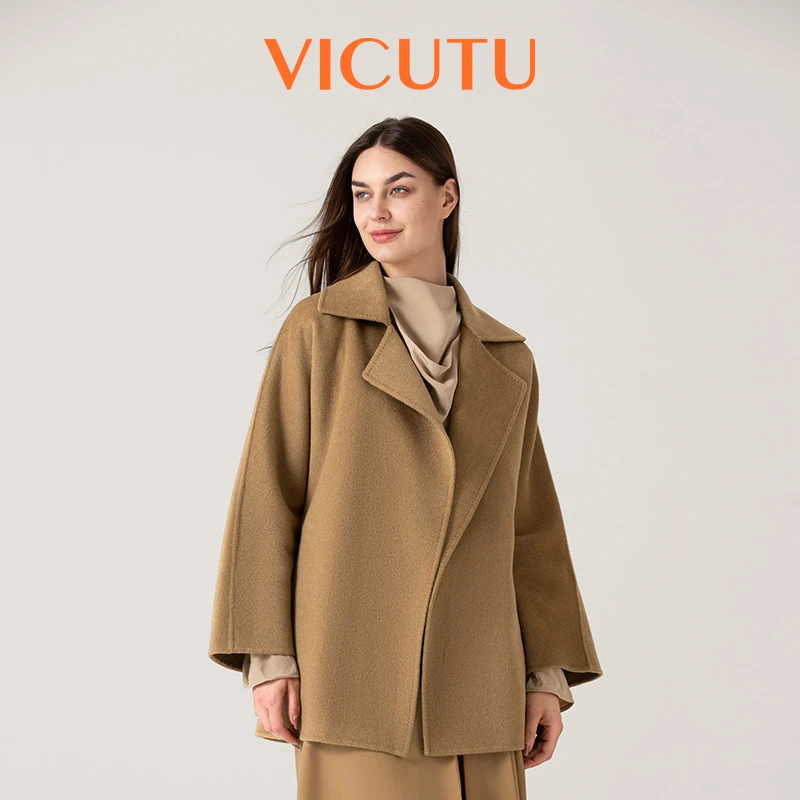 【骆驼绒-瀚海玫瑰】威可多毛呢驼绒大衣时尚保暖气质秋冬季外套