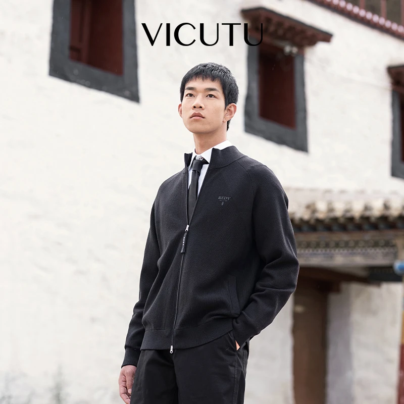威可多24年秋季新款男士商务通勤户外运动休闲针织拉链开衫上衣