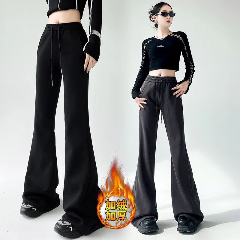 喇叭裤美式微喇卫裤2023新款喇叭裤加长秋冬加绒阔腿喇叭裤阔腿裤