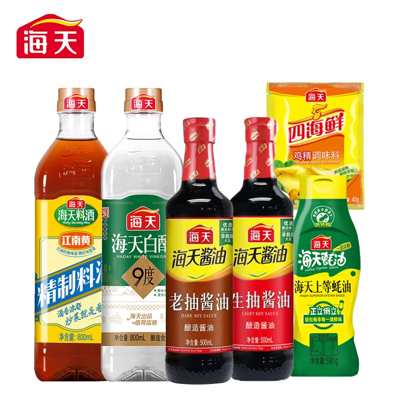海天生抽500ML+老抽500ML+料酒800ML+蚝油590G等六件T