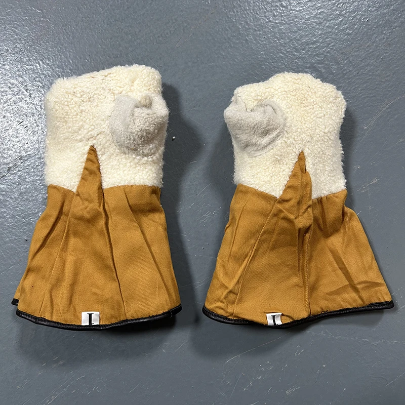 老式羊皮手套男女士冬季防寒保暖内里羊毛长款加绒电动摩托车手套