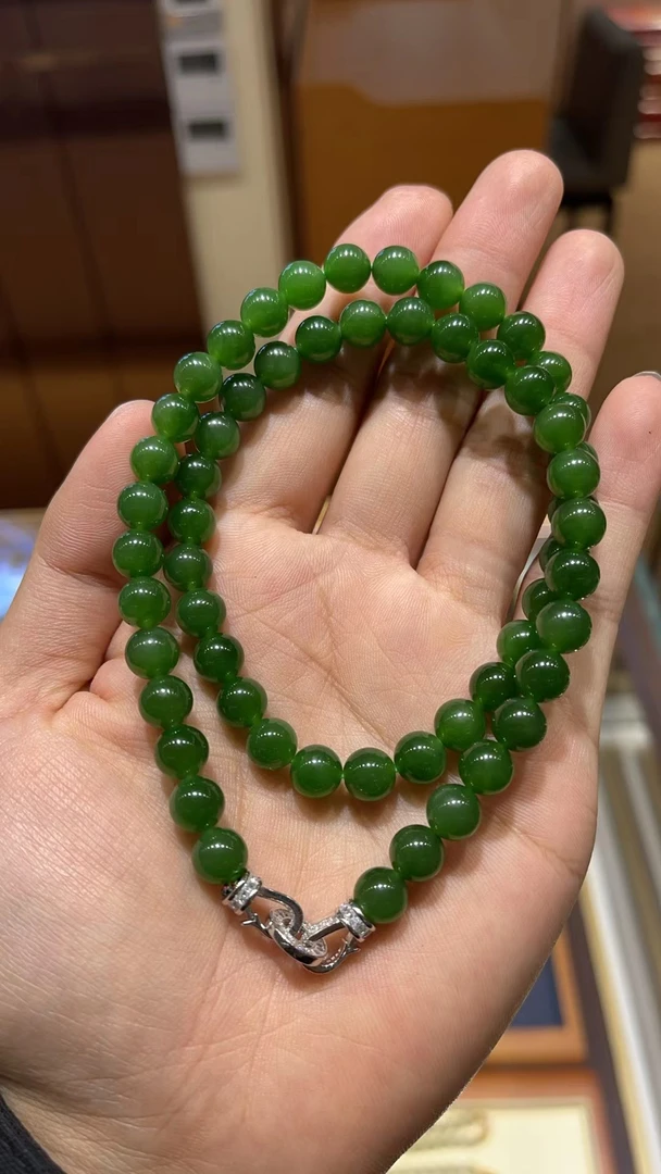 和田玉碧玉妈妈链 尺寸约7.51111