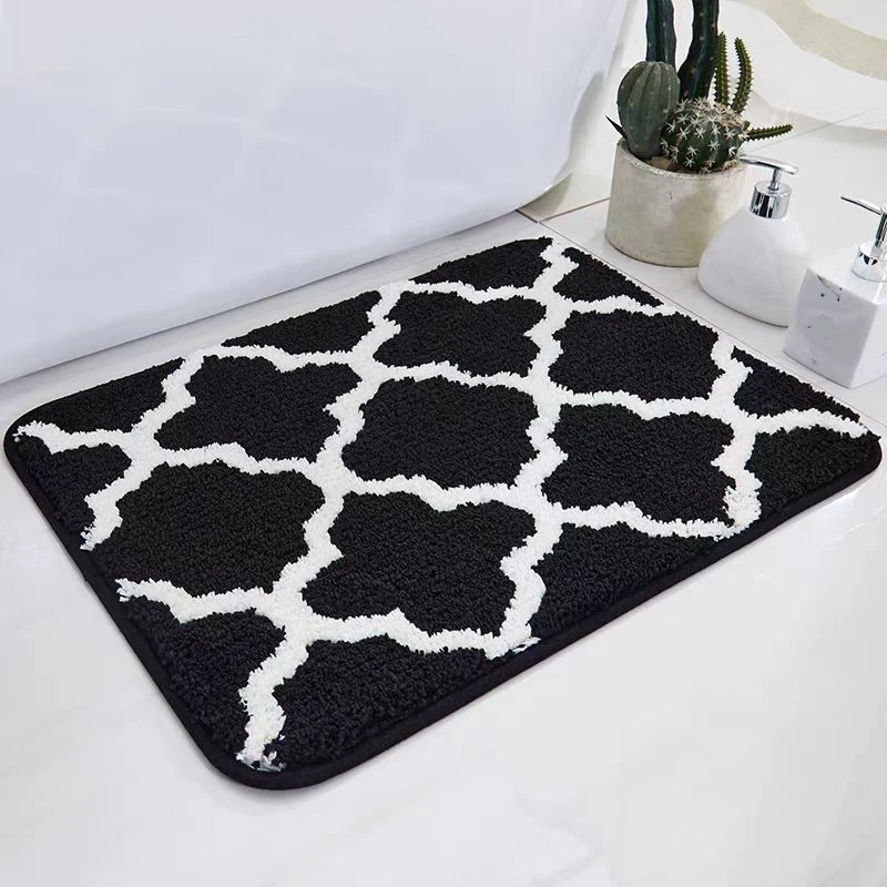 植绒提花加厚浴室吸水地垫50X80