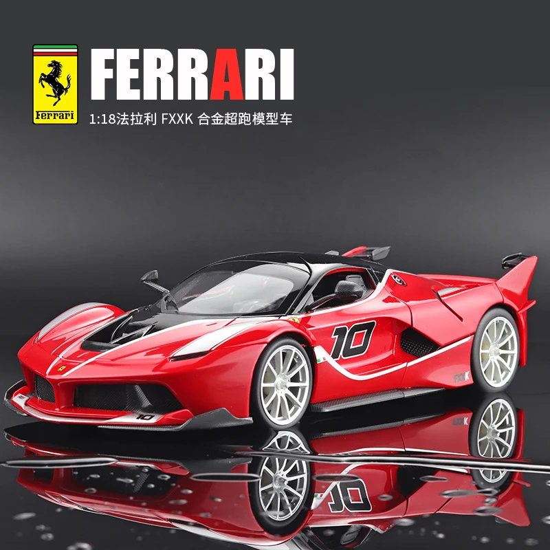 1:18法拉力FXXK车模仿真合金跑车模型声光回力潮玩收藏礼物摆件