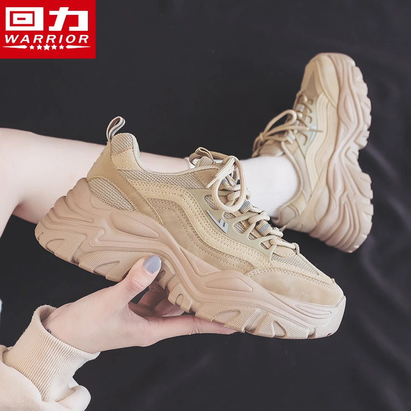 Warrior/回力老爹鞋女鞋2025春季新款厚底女款鞋子增高网红潮鞋