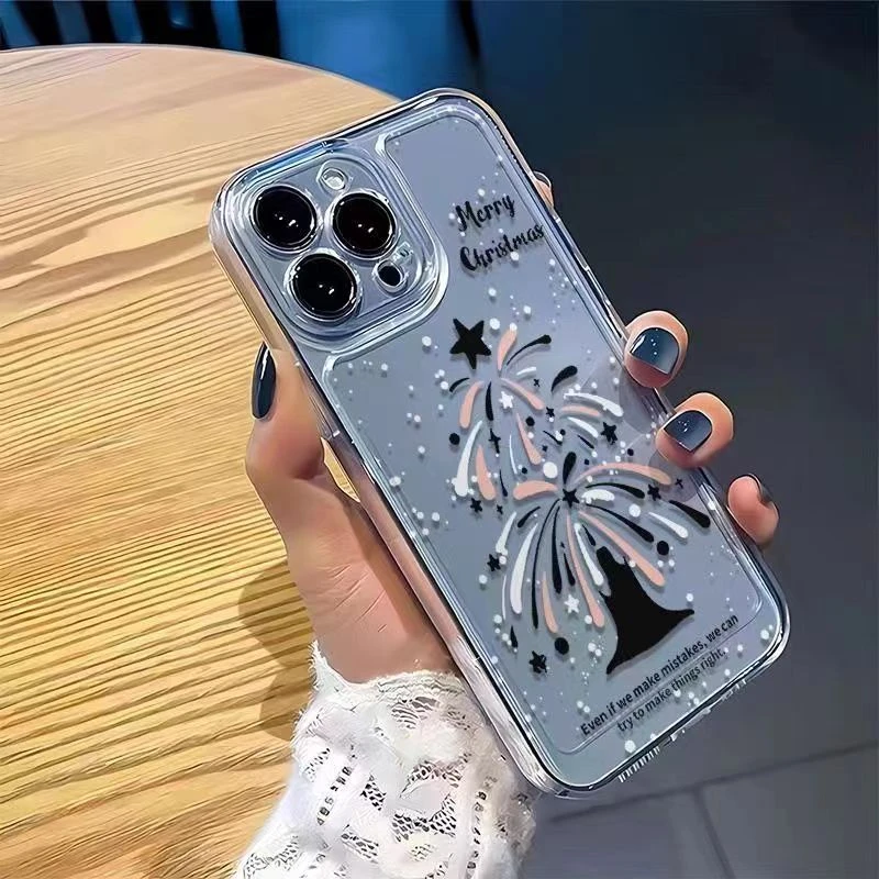 圣诞烟花适用iphone15pro/14手机壳苹果13/12/11华为vivo小米oppo