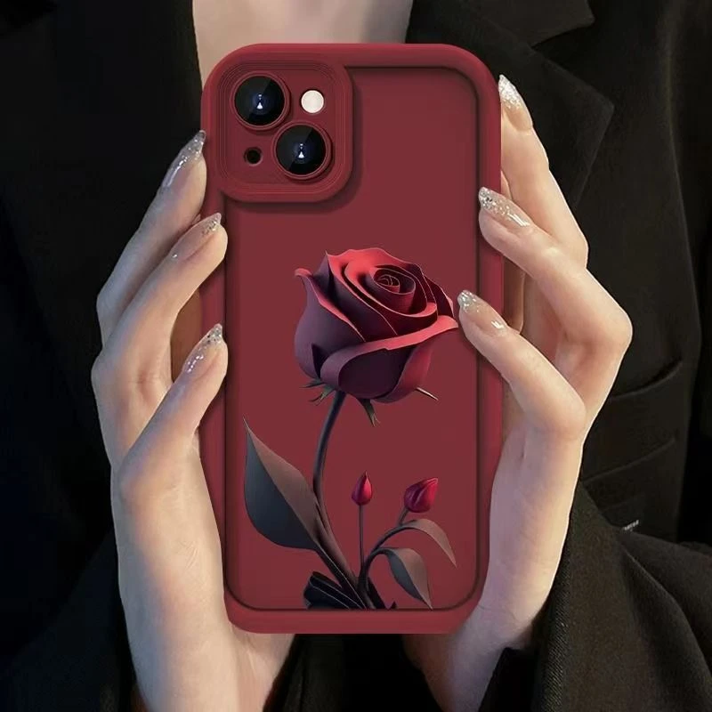 暗香玫瑰适用iphone15pro/14手机壳苹果13/12/11华为vivo小米oppo