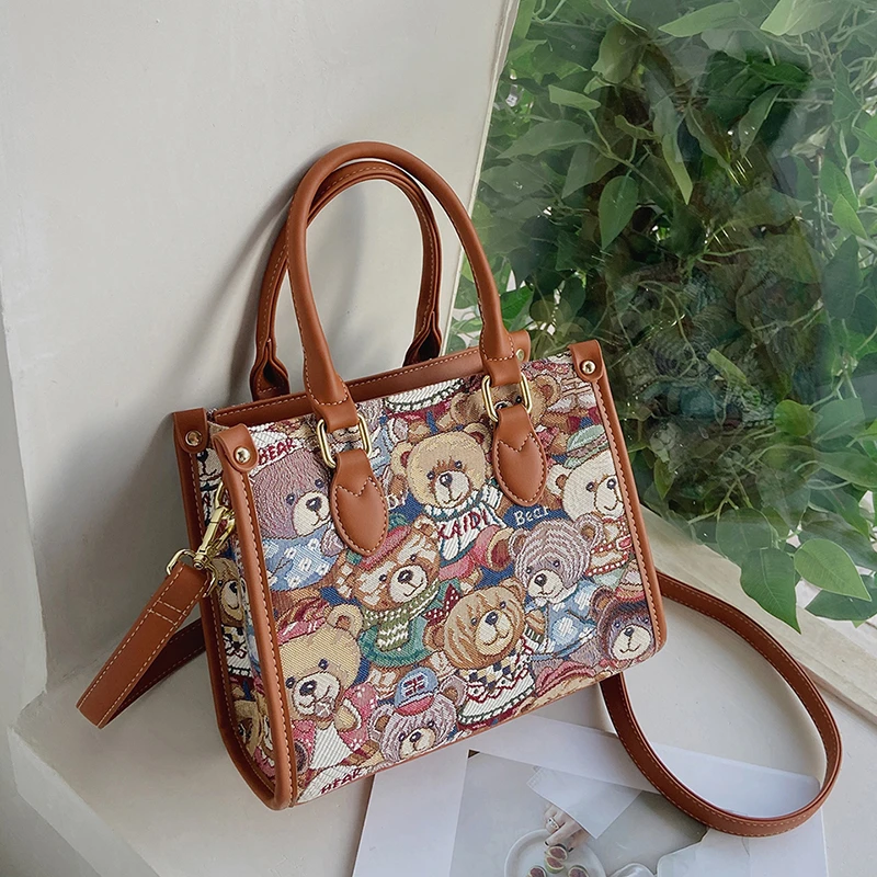 凯蒂小熊品牌包包XS-5069手提斜挎单肩中号手提方包斜跨百搭小众