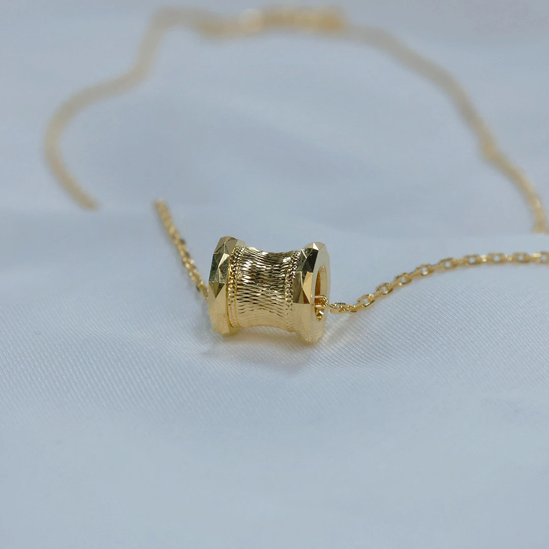 坠链均足银 小蛮腰项链 厚金足银精品工艺时尚金色小蛮腰项链