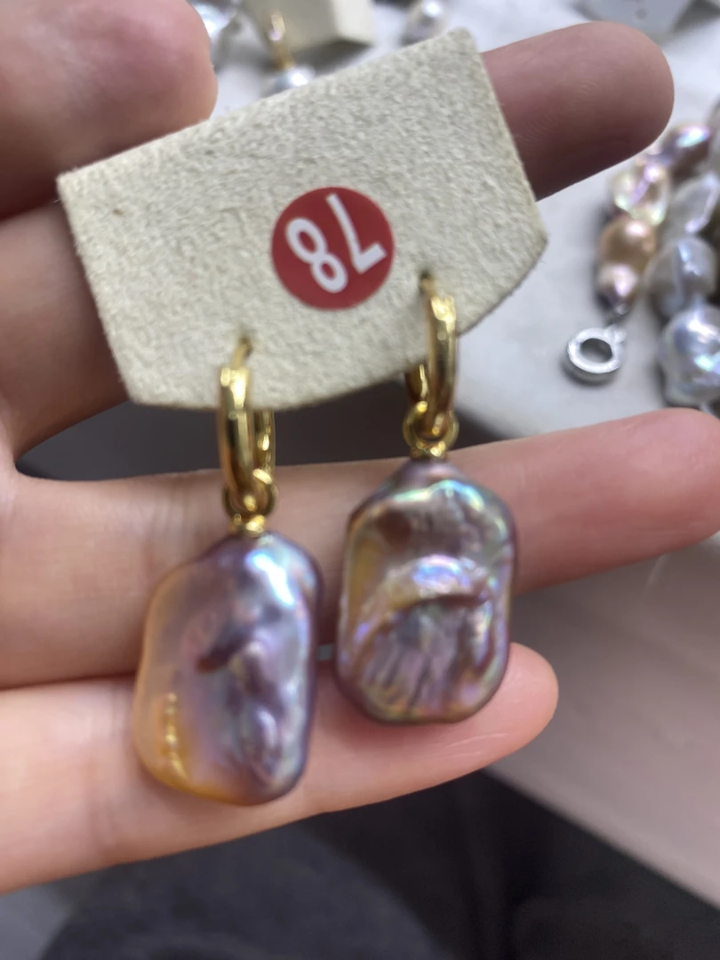 非金属硅胶耳饰 淡水巴洛克耳饰耳钉