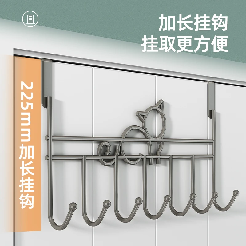 枪灰门后挂钩免打孔挂衣架壁挂卧室门上挂架衣服帽收纳置物架神器