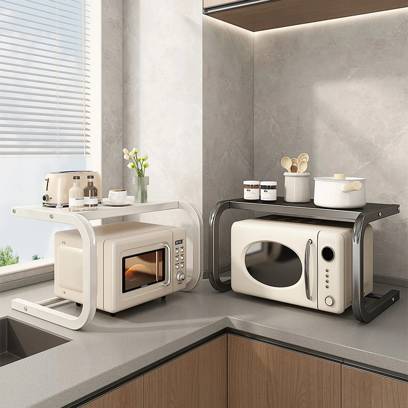 优勤微波炉置物架厨房多功能烤箱架子家用多层台面收纳架桌上支架