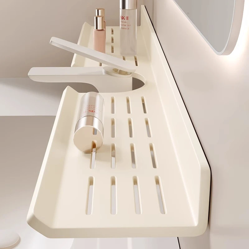 优勤卫生间置物架免打孔洗手间浴室镜前洗手池洗漱台水龙头收纳架