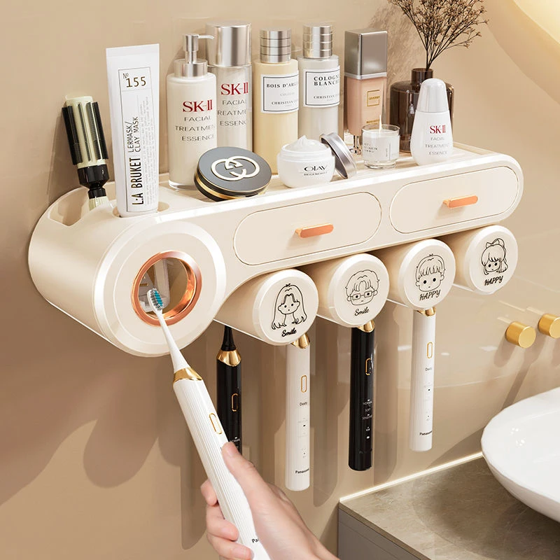 优勤牙刷置物架打孔刷牙壁挂漱口杯架子壁挂式卫生间电动家庭套装