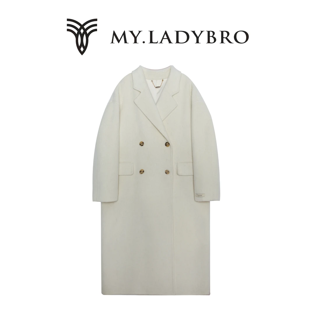 《海盐玫瑰》简约宽松休闲设计师翻领双面呢大衣