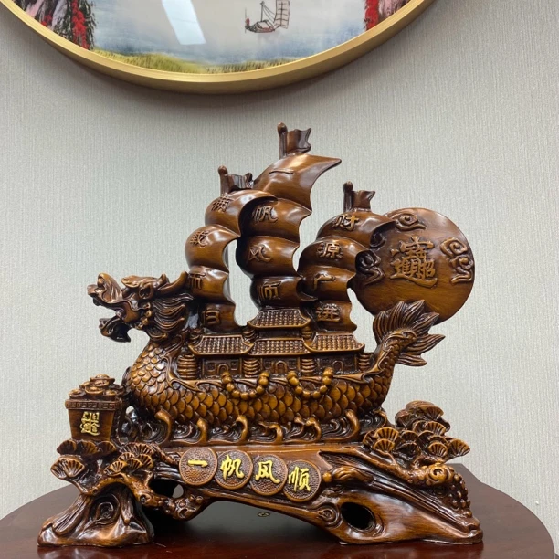 太阳一帆风顺龙船摆件客厅办公室迁开业送礼