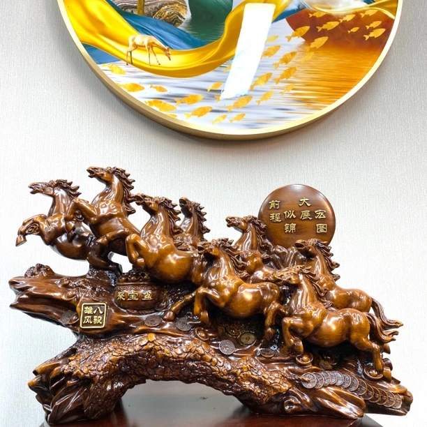 新款2225八骏雄风马摆件中式家居玄关酒柜装饰品