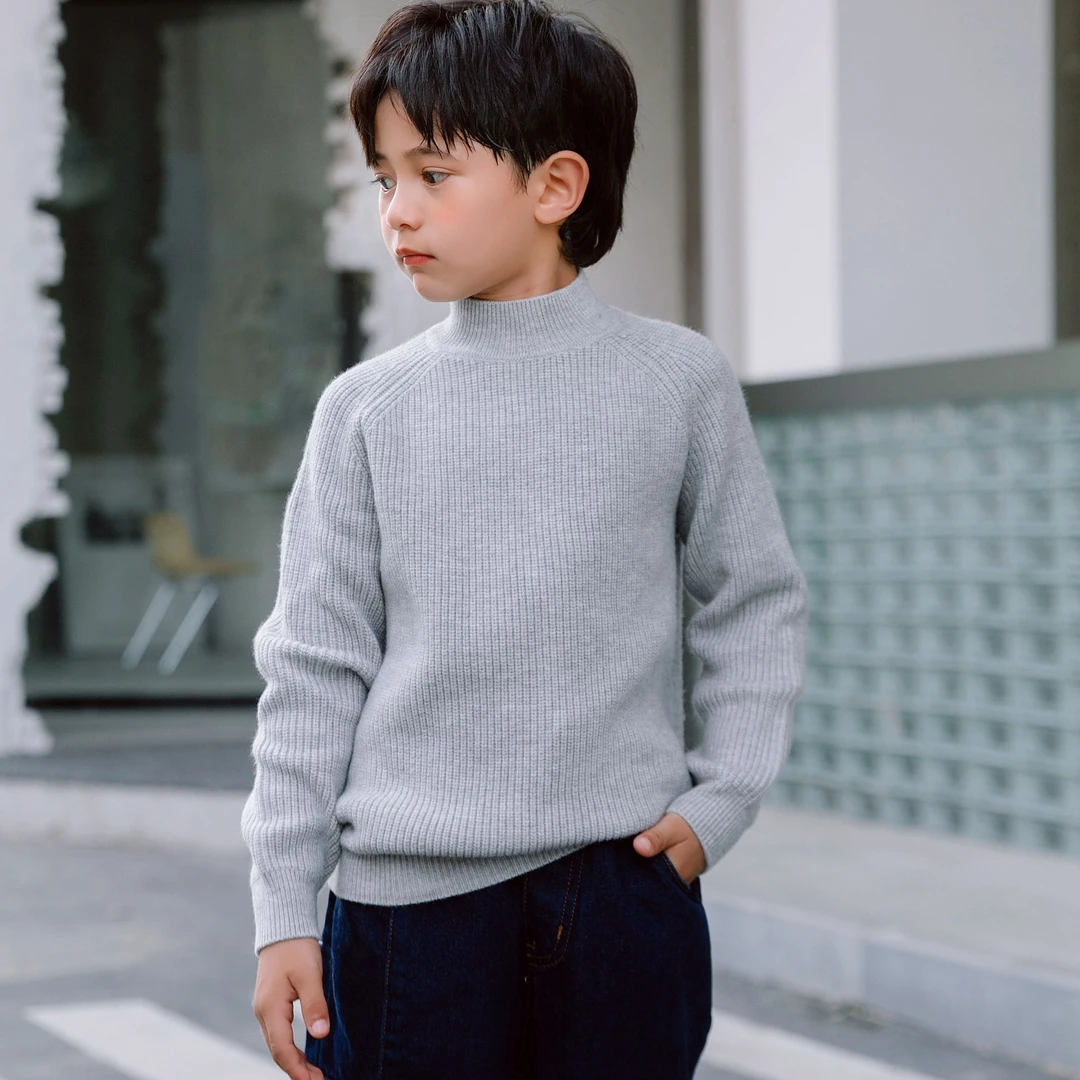 小麦孩H2205毛衣（半高领）品质童装实体门店同款童装穿搭简约