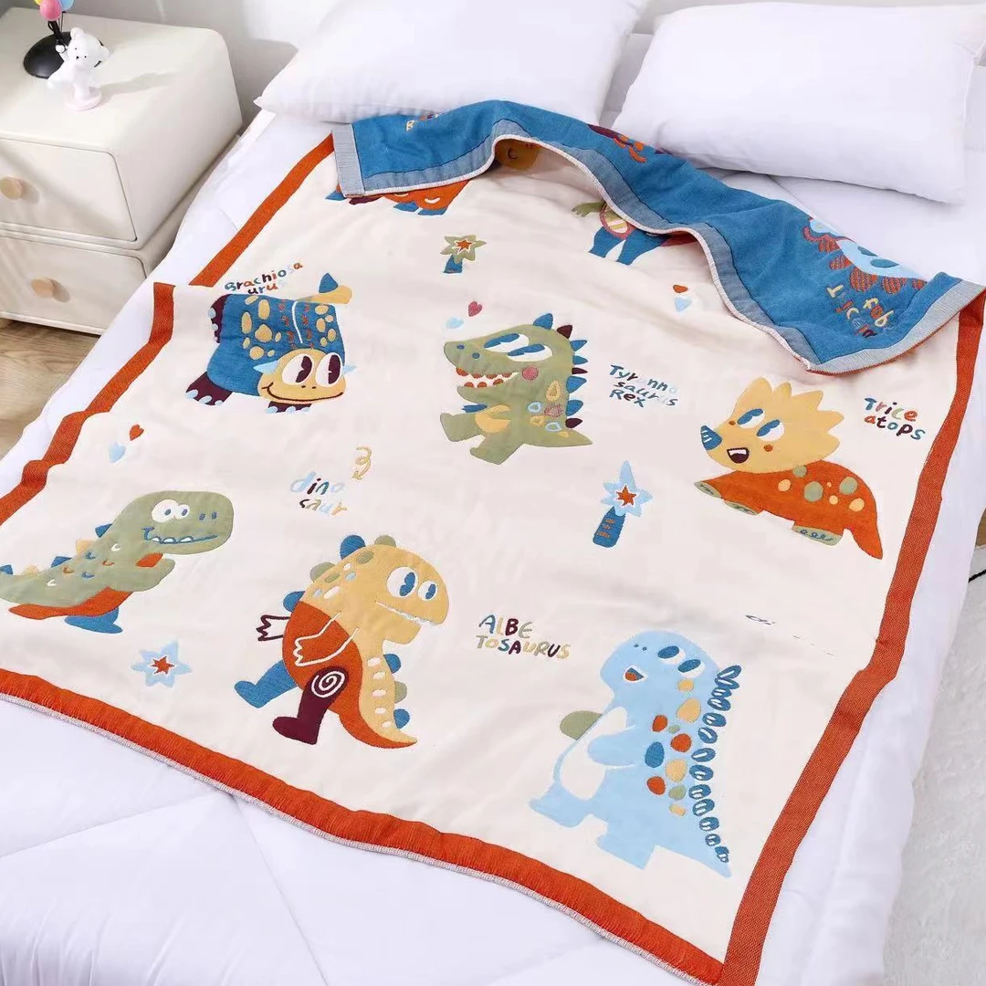 【恐龙乐园H】1.2*1.5超柔多层面包被可爱加厚舒适