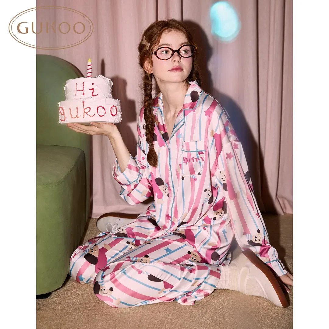 【琦儿专属】Gukoo果壳puppy冰丝短袖长袖家居服套装睡衣合集